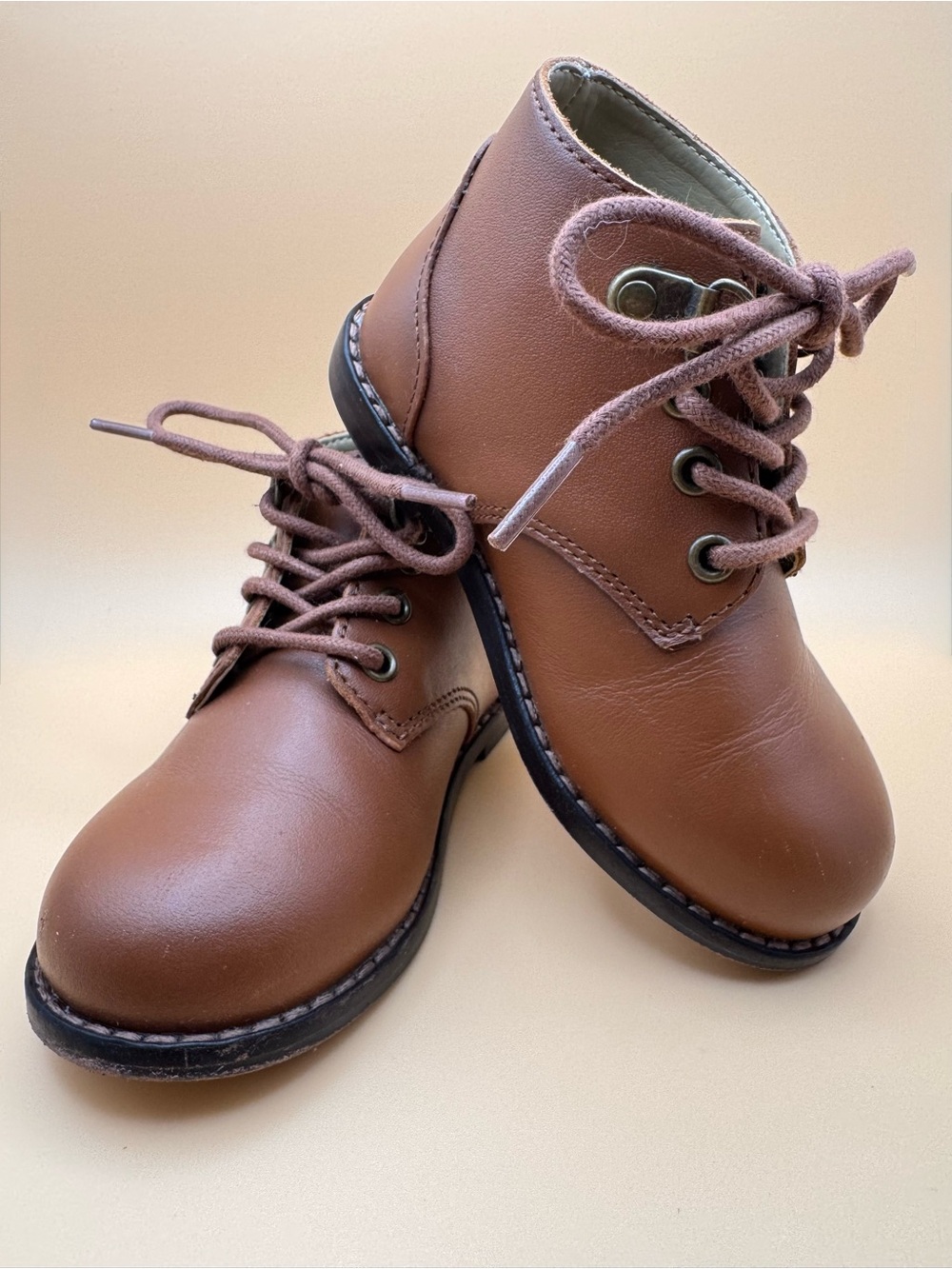 Janie and Jack Toddler Brown Lace-Up Ankle Boots